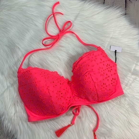 NWT Shade & Shore Eyelet Lace Bikini Top - Picture 3 of 11